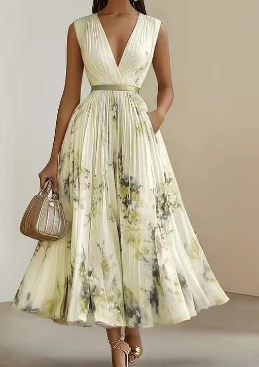 Nadia - Floral Pleated Midi Dress