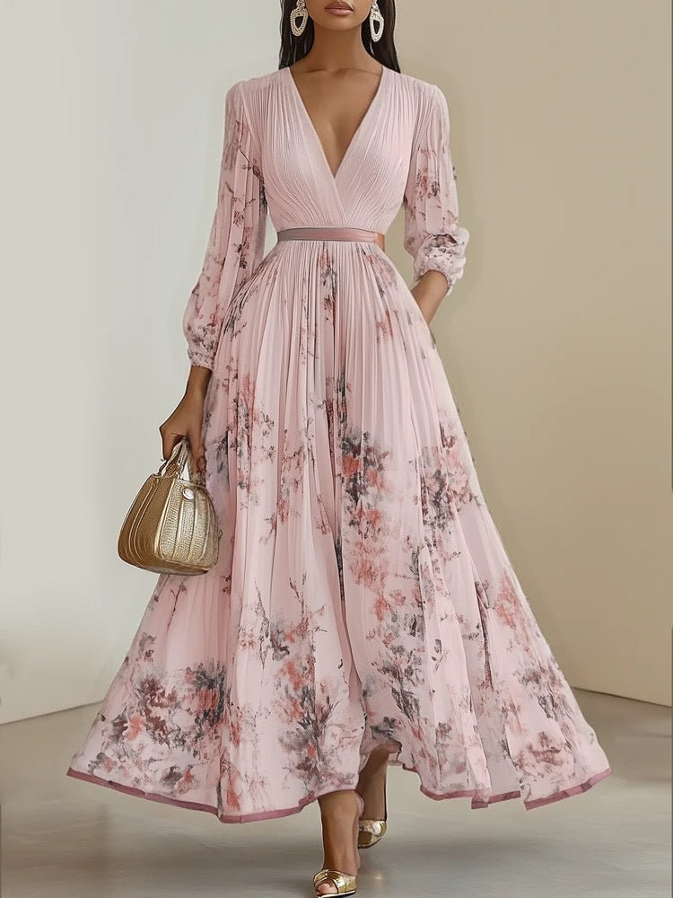 Nadia - Floral Pleated Midi Dress