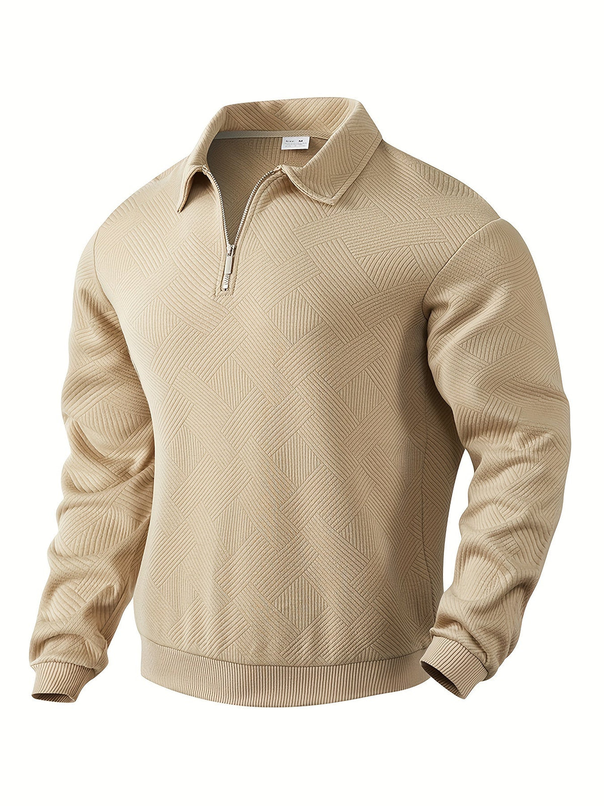 Didier – Vintage Zip-Up Sweater with Geometric Design