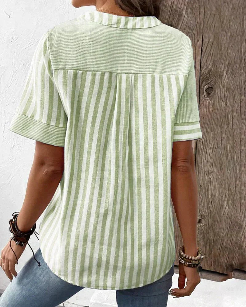 Caitlin | Soft Striped Blouse