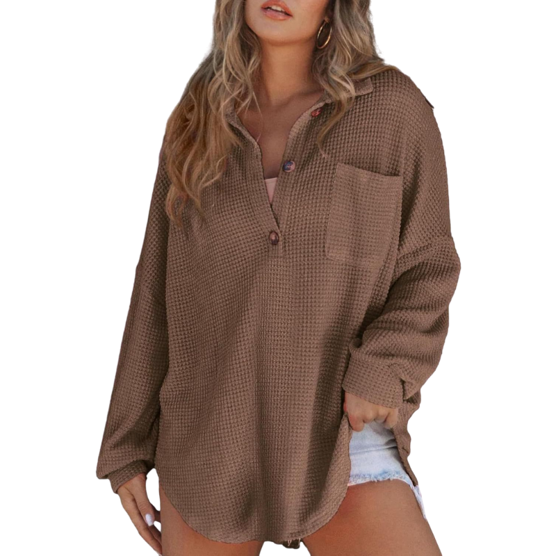 Natasha | Lightweight Button Tunic Blouse
