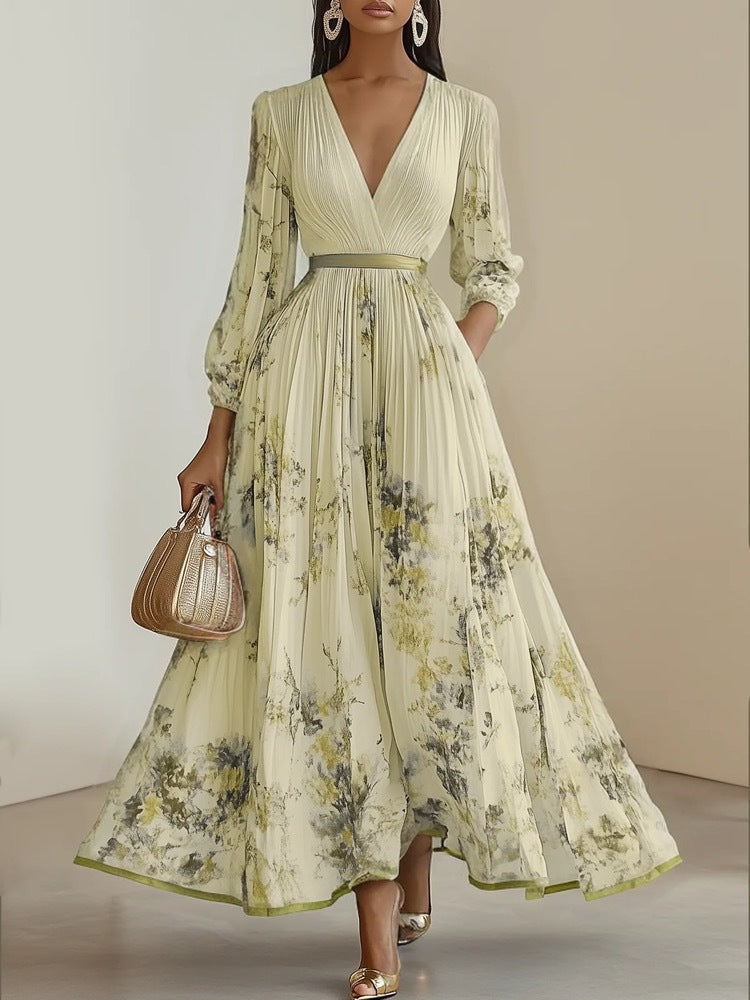 Nadia - Floral Pleated Midi Dress