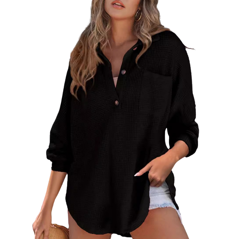 Natasha | Lightweight Button Tunic Blouse