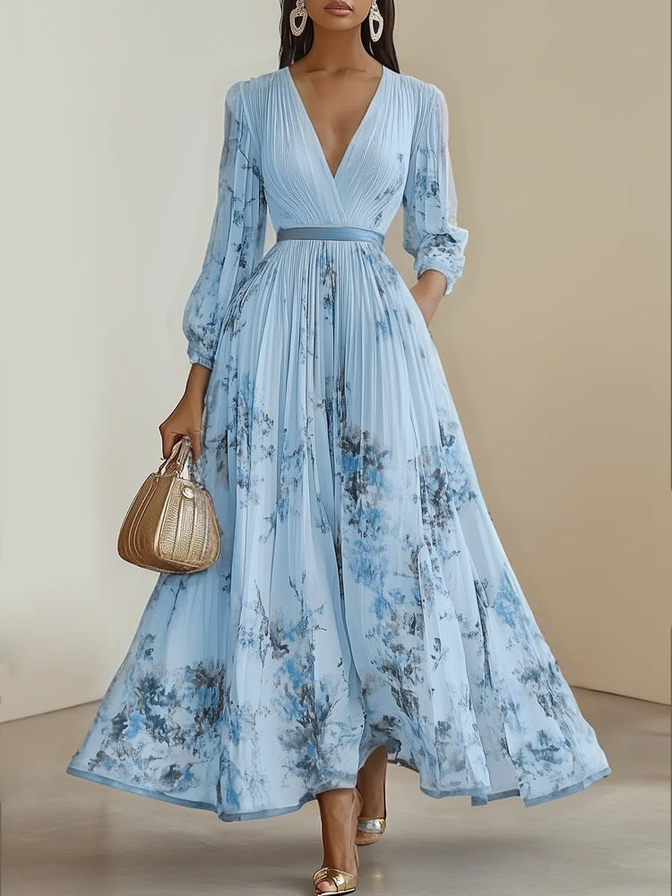 Nadia - Floral Pleated Midi Dress