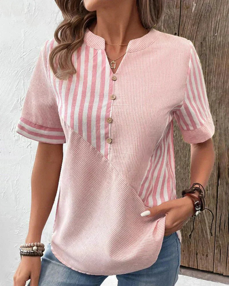 Caitlin | Soft Striped Blouse