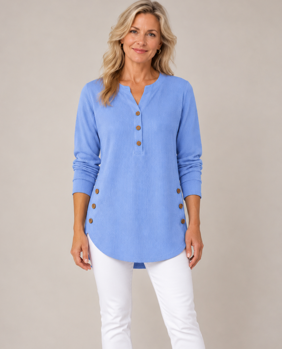 Lilian™ Retro Corduroy V-Neck Top