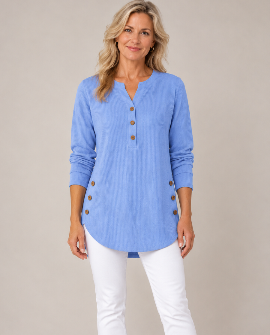 Lilian™ Retro Corduroy V-Neck Top