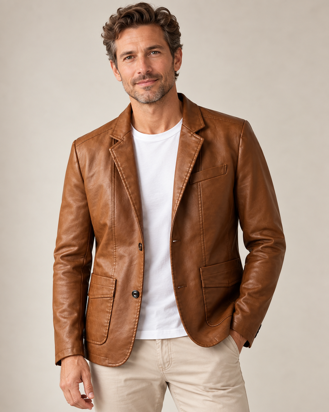 ALESSANDRO LEATHER BLAZER