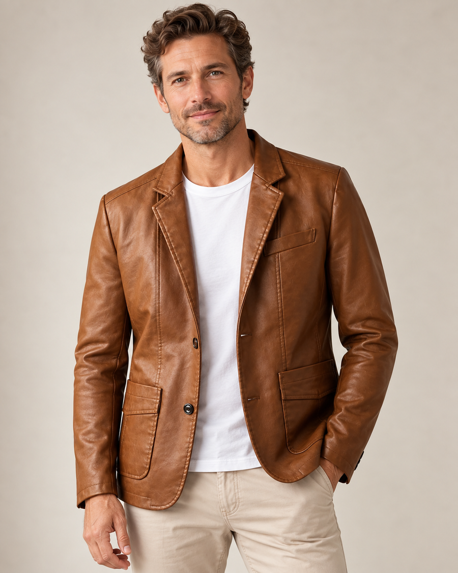 ALESSANDRO LEATHER BLAZER