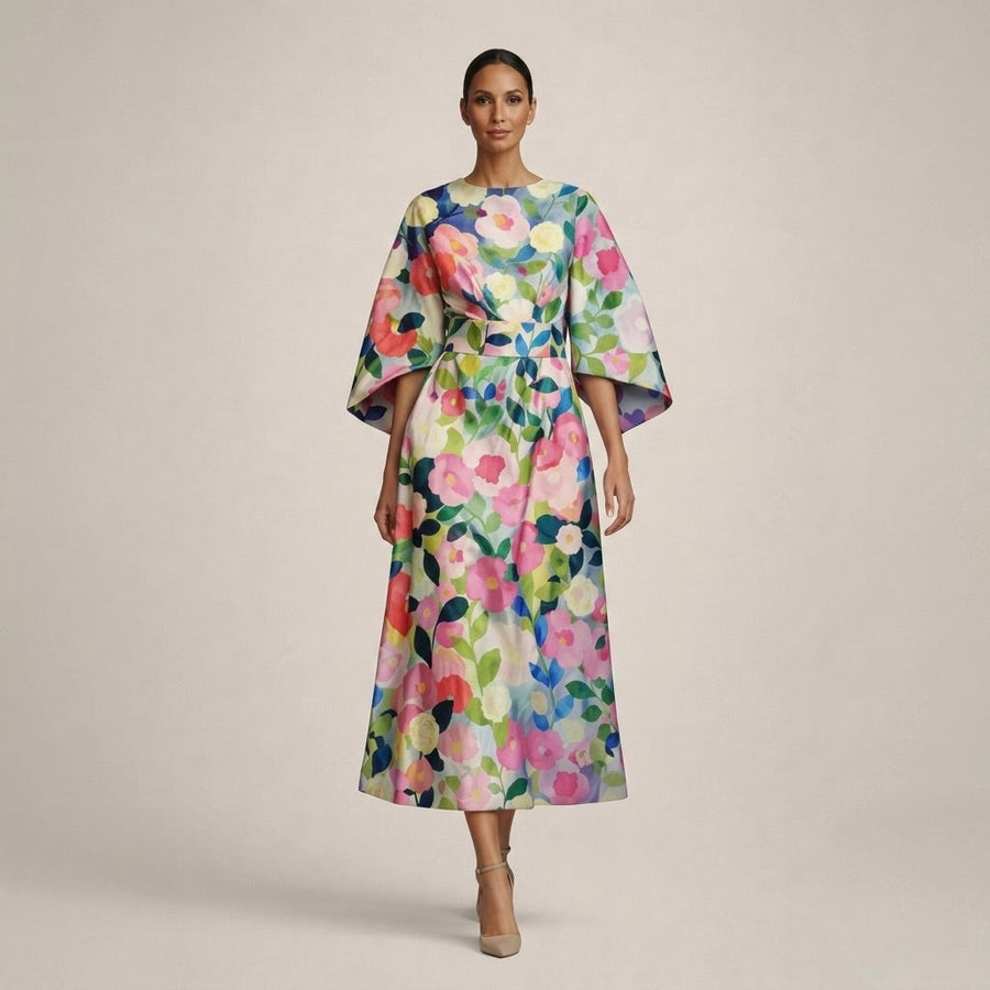 Evarin - Soft-Touch Floral Midi Dress