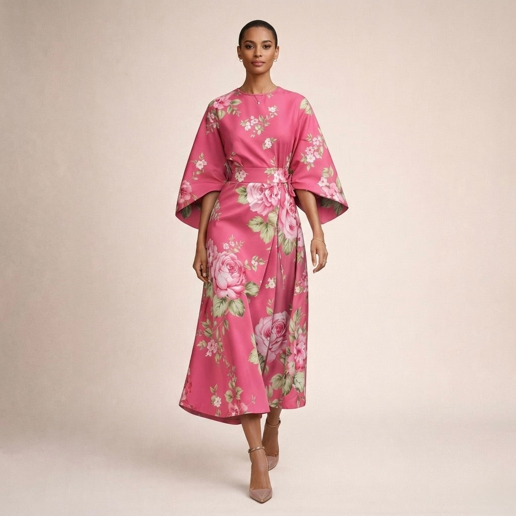 Evarin - Soft-Touch Floral Midi Dress