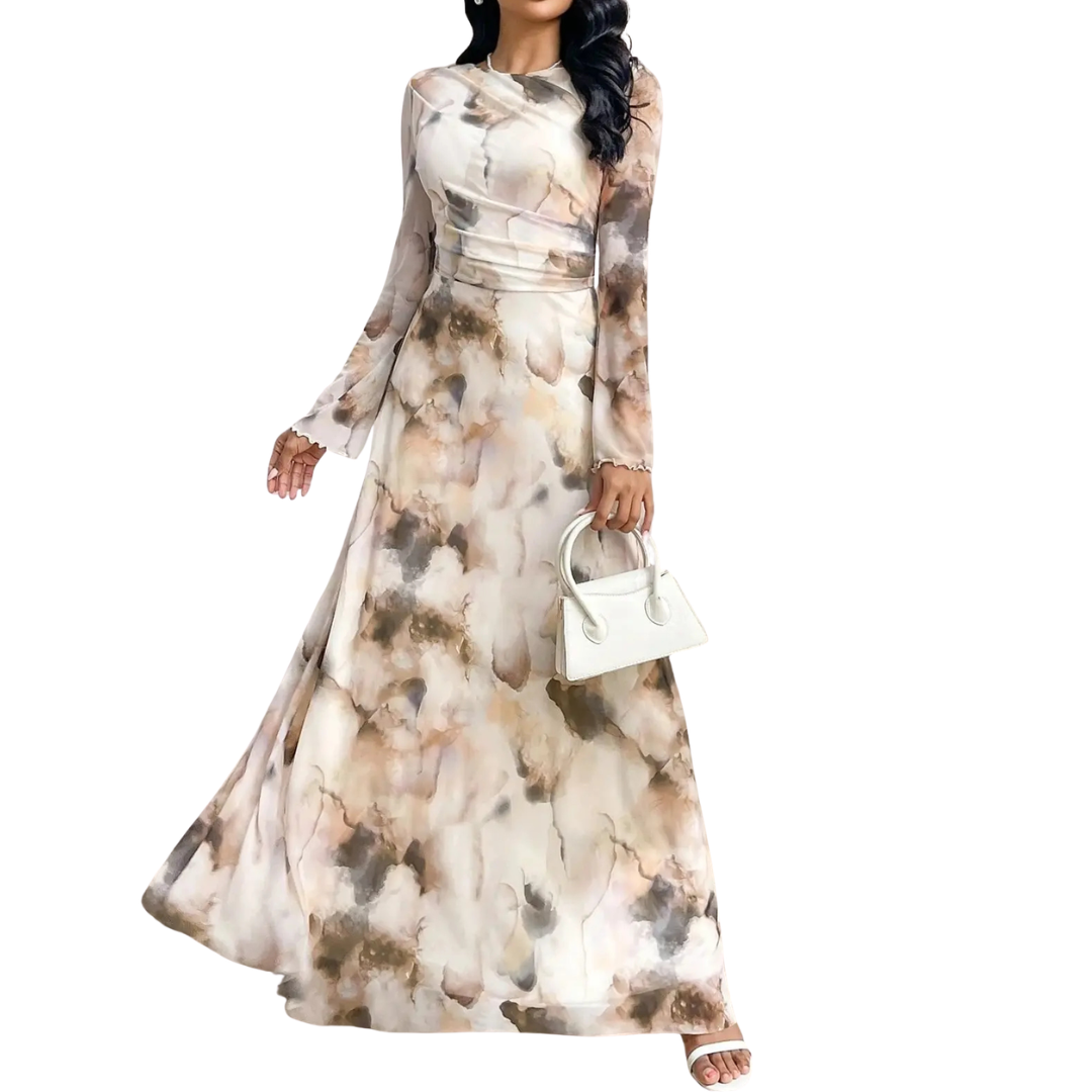 Lana | Tie-Dye Mesh Print Dress
