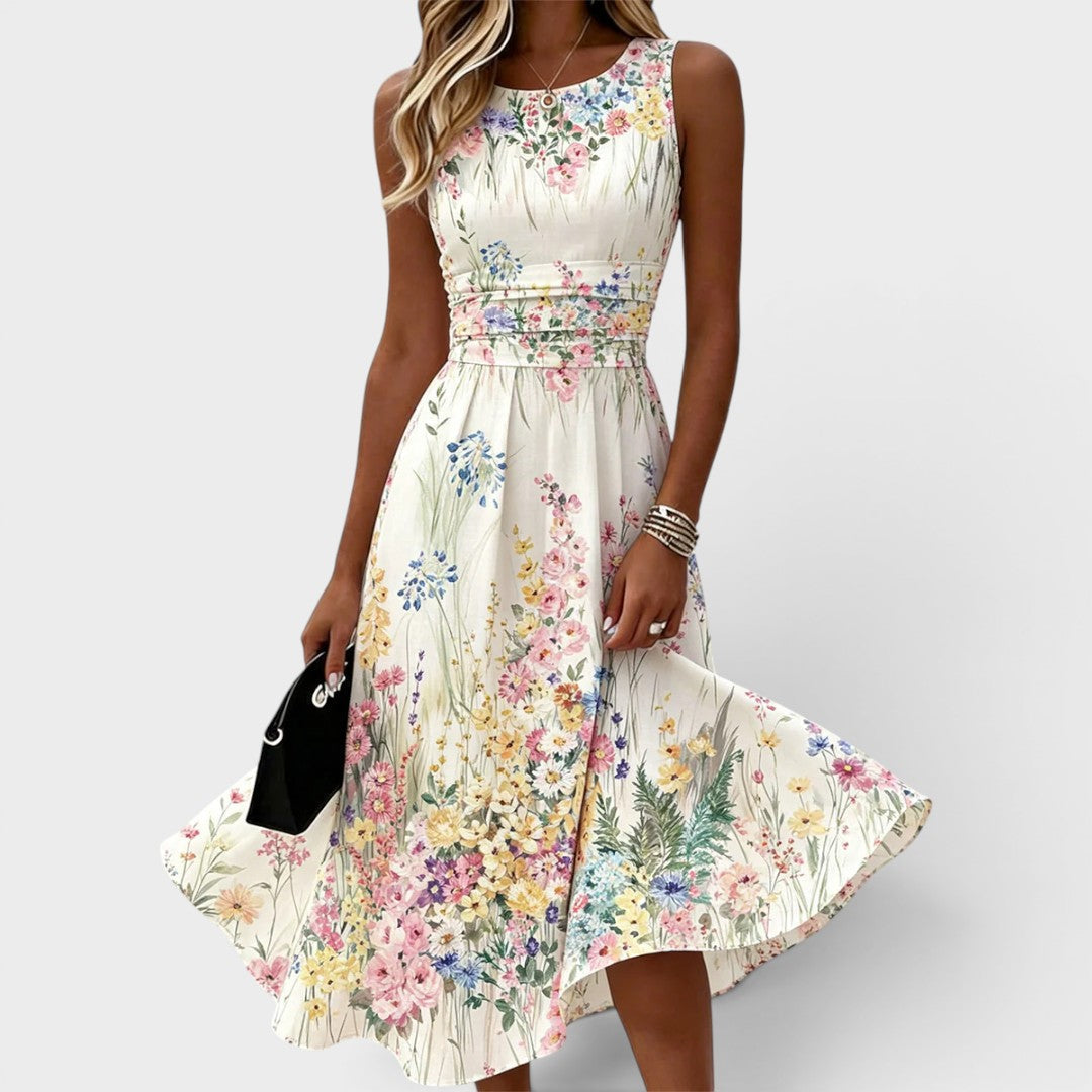 Inara - Soft-Touch Floral Midi Dress