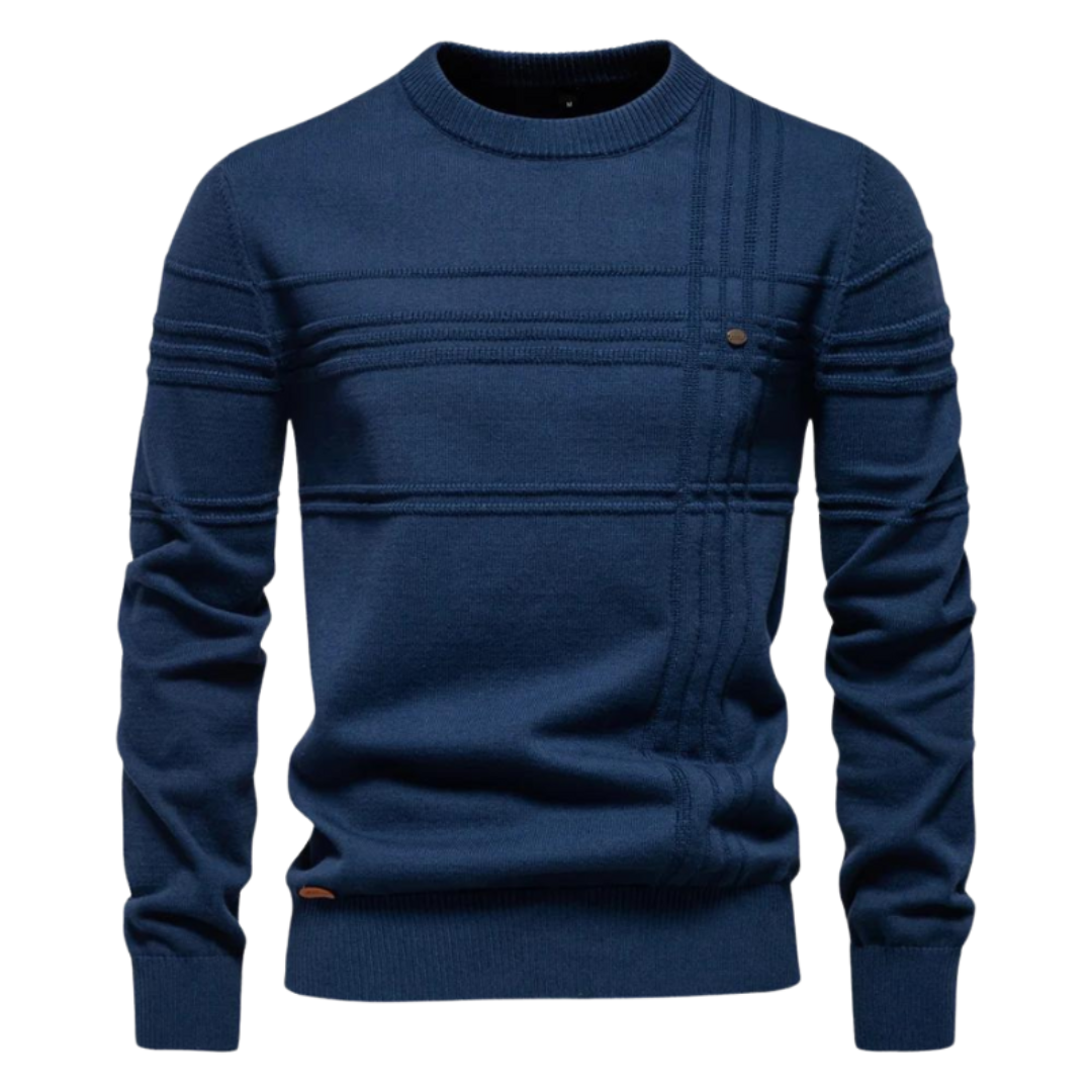 Leo Melbourne™ | Cotton Men's Sweater with Stripe Design