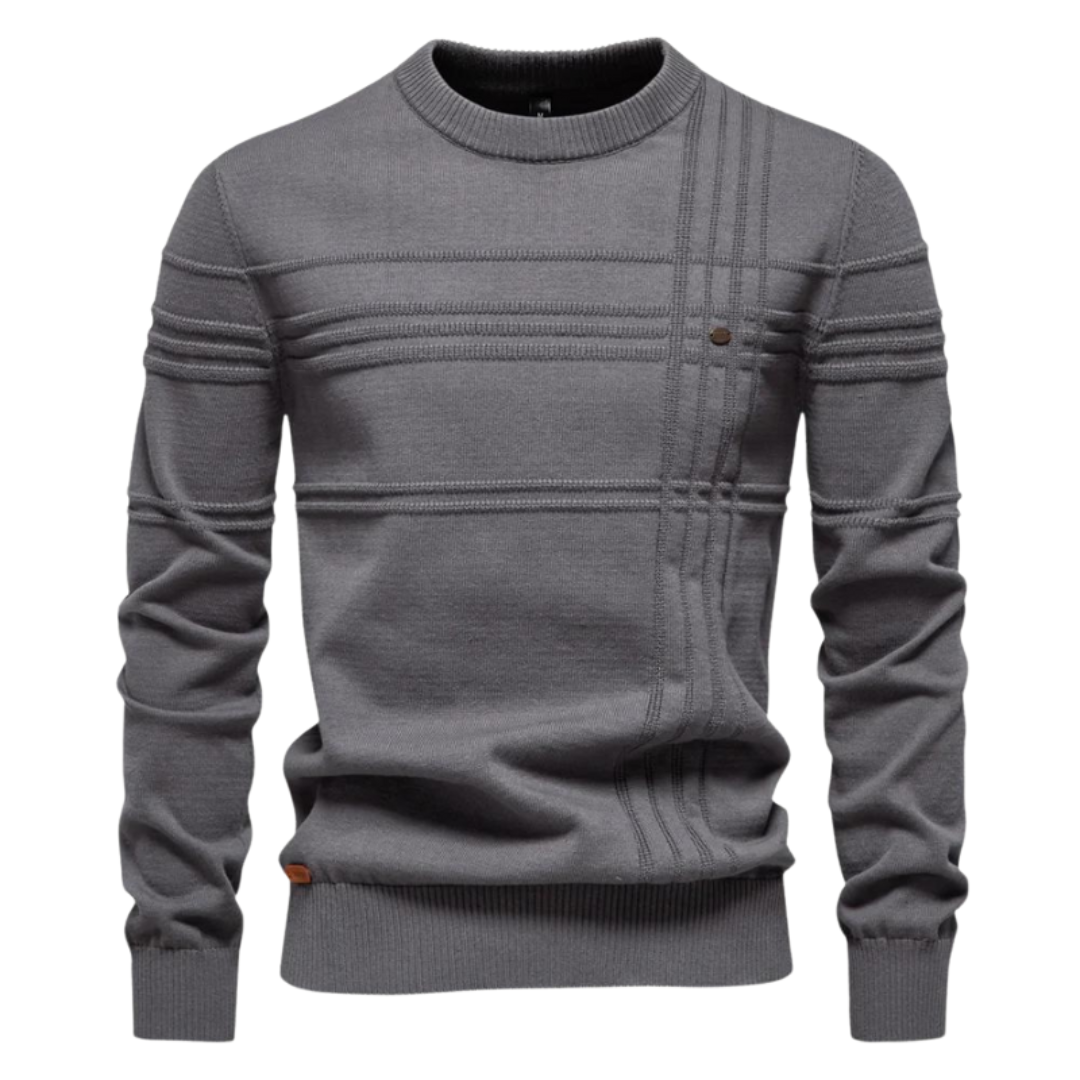 Leo Melbourne™ | Cotton Men's Sweater with Stripe Design