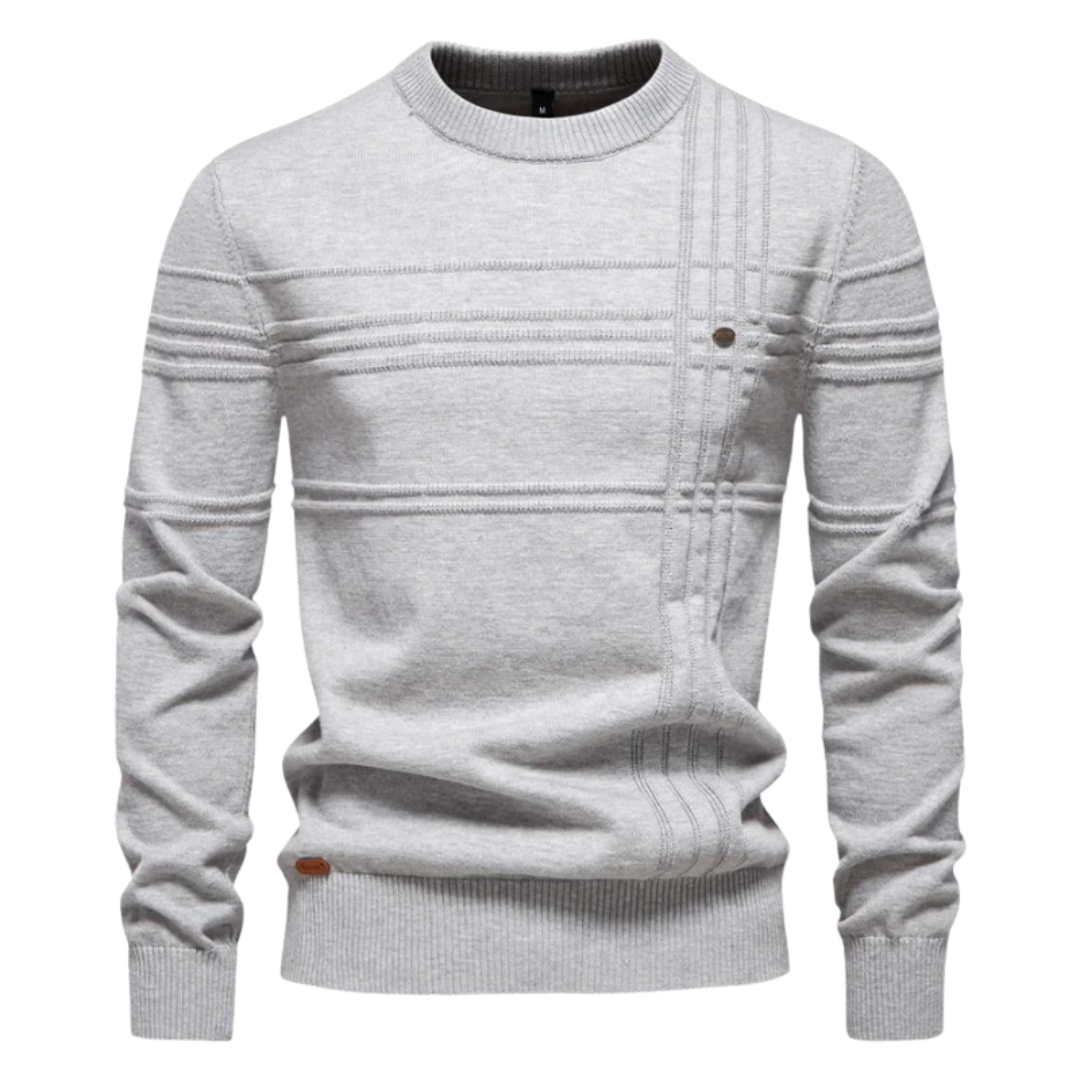 Leo Melbourne™ | Cotton Men's Sweater with Stripe Design