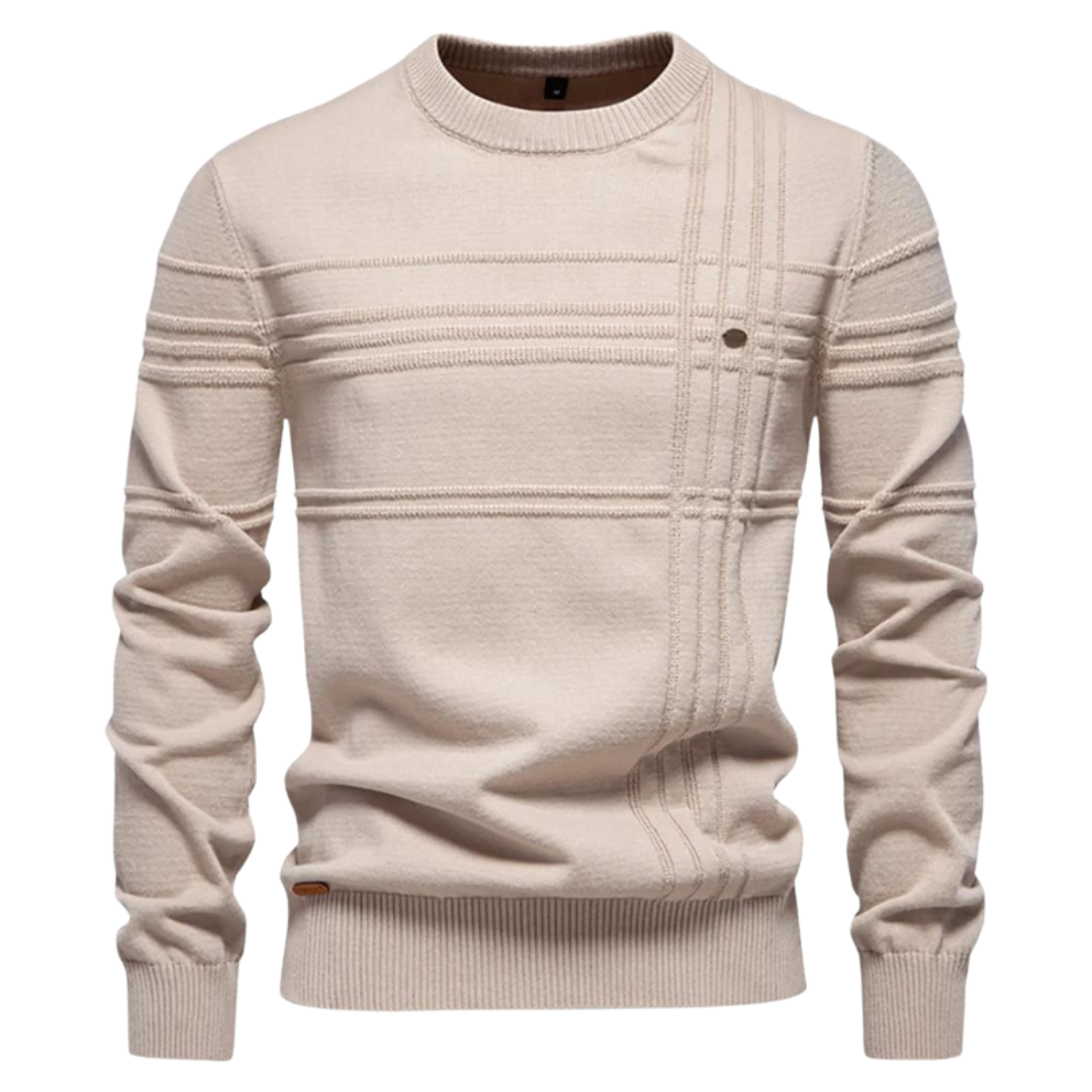 Leo Melbourne™ | Cotton Men's Sweater with Stripe Design