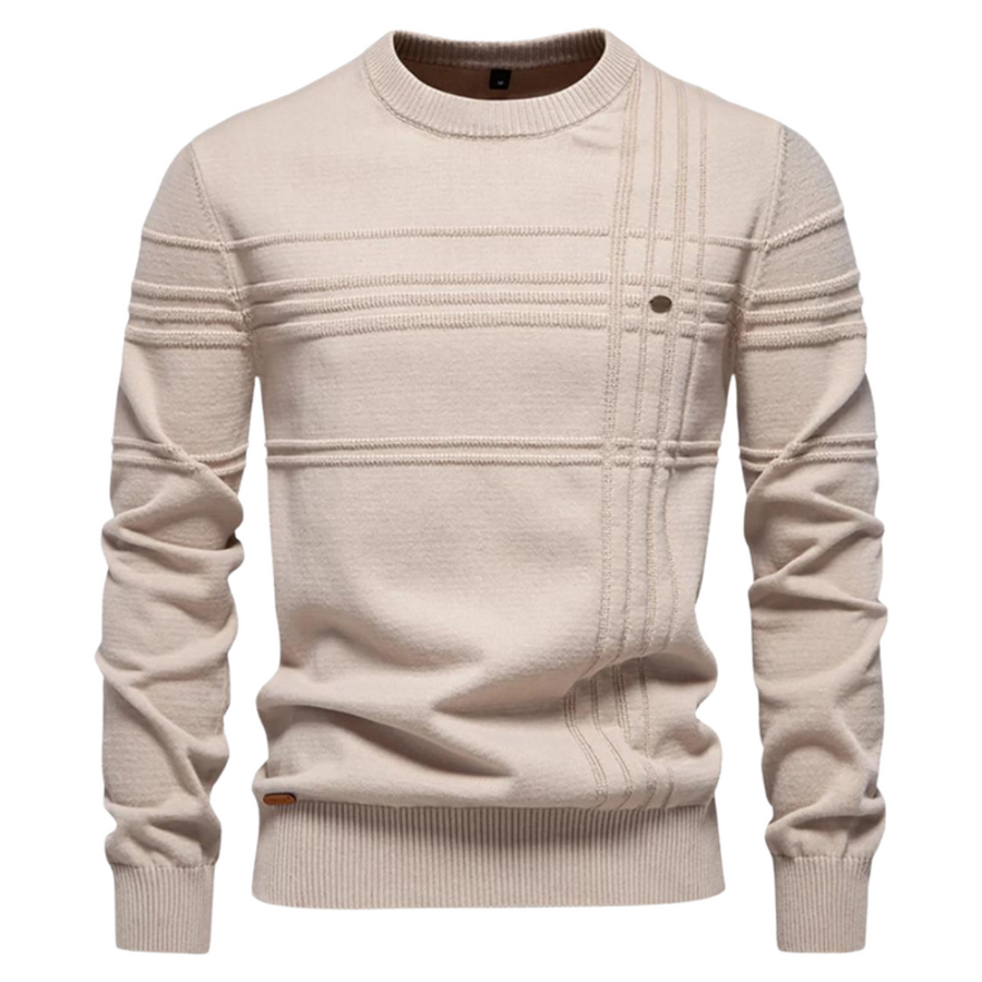 Leo Melbourne™ | Cotton Men's Sweater with Stripe Design