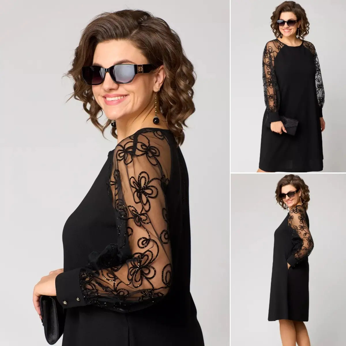 Imogen | Classic Dress with Lace Sleeves