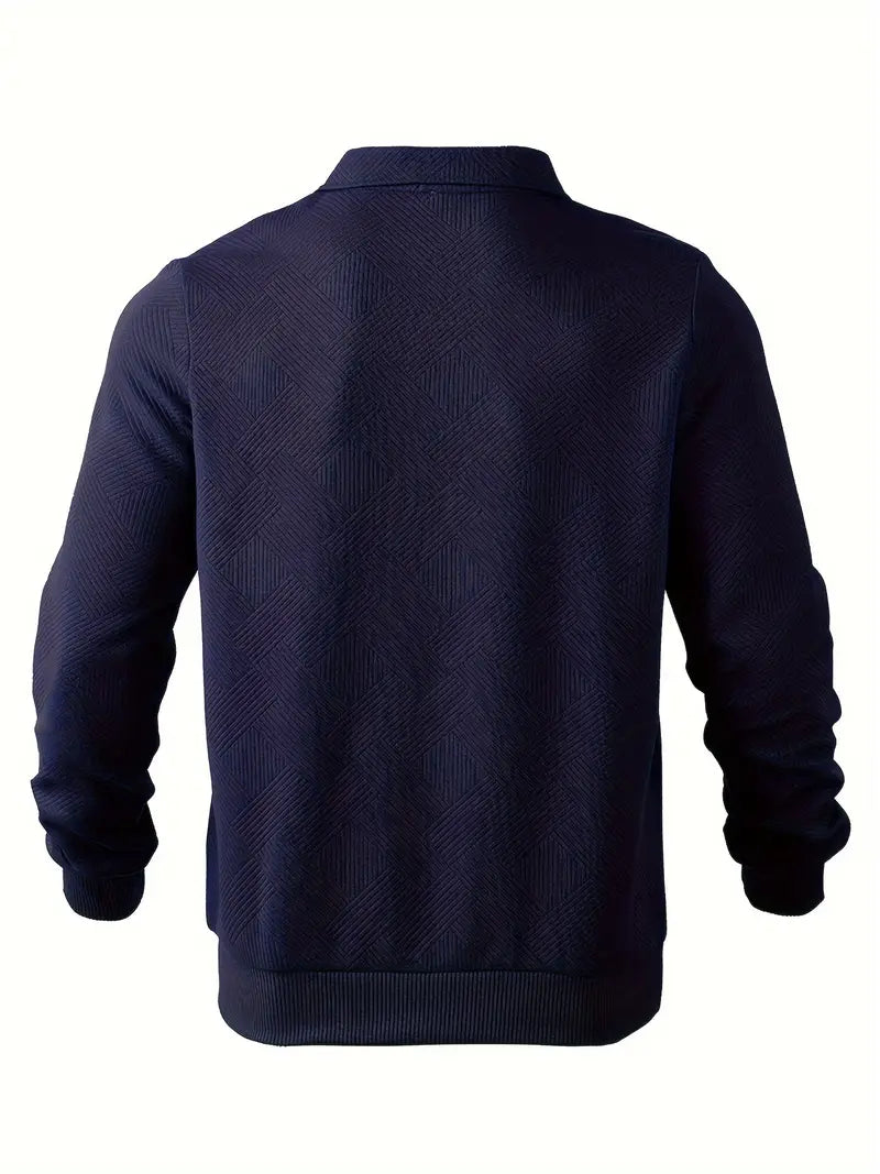 Didier – Vintage Zip-Up Sweater with Geometric Design