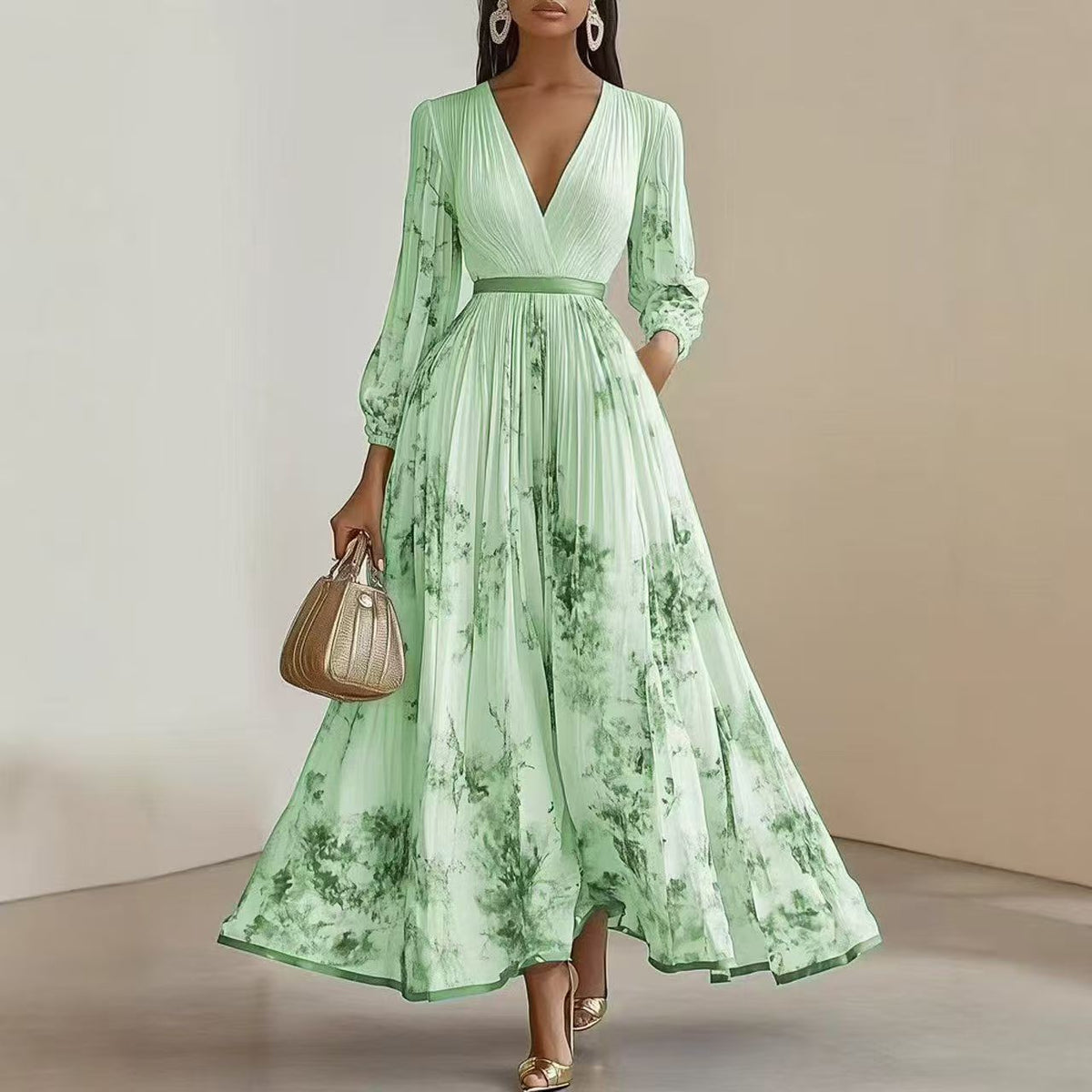 Nadia - Floral Pleated Midi Dress