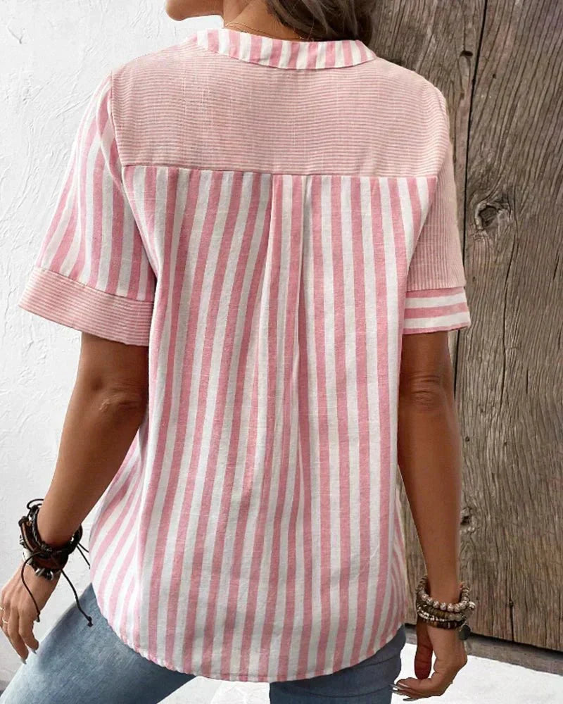 Caitlin | Soft Striped Blouse