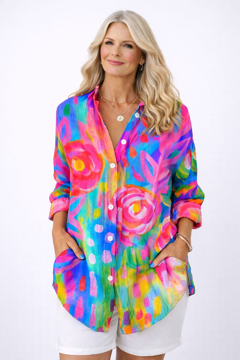 Elsie | Colourful Pattern Blouse