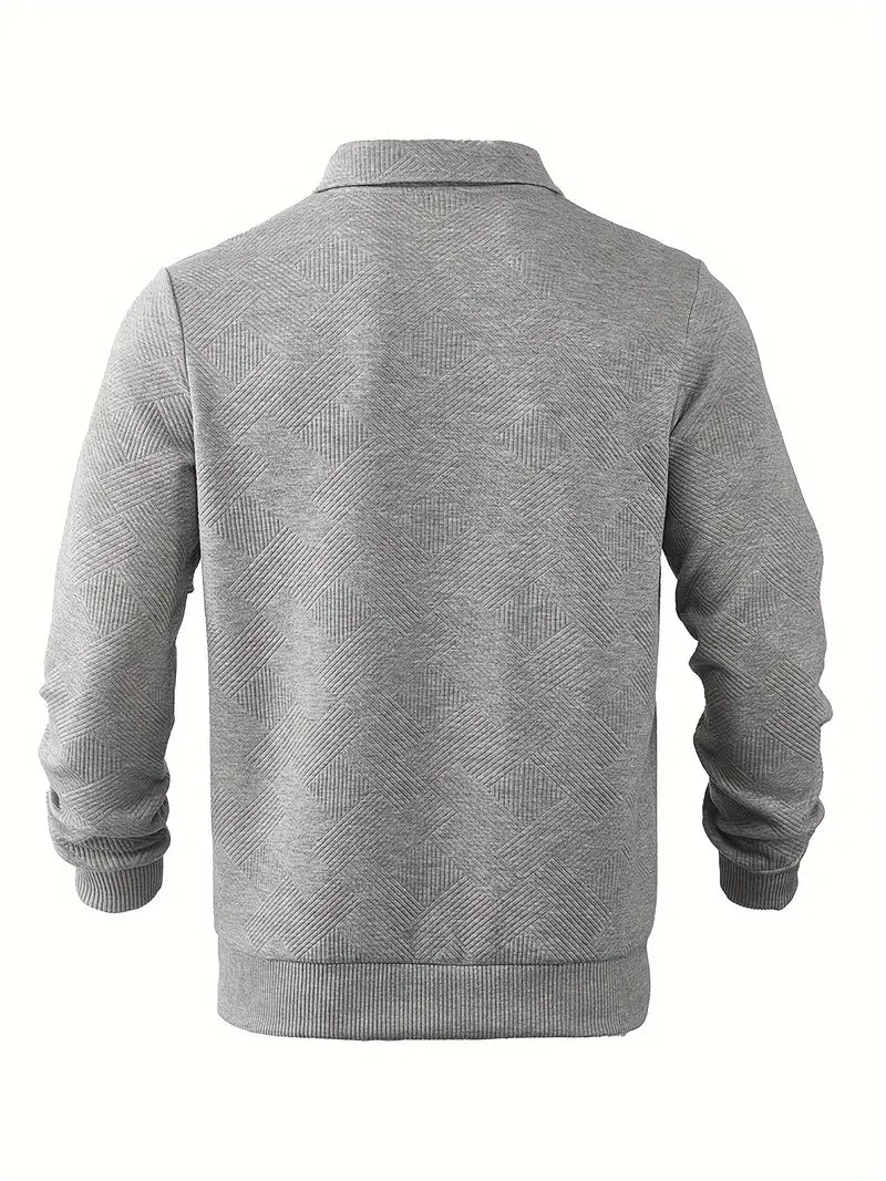 Didier – Vintage Zip-Up Sweater with Geometric Design
