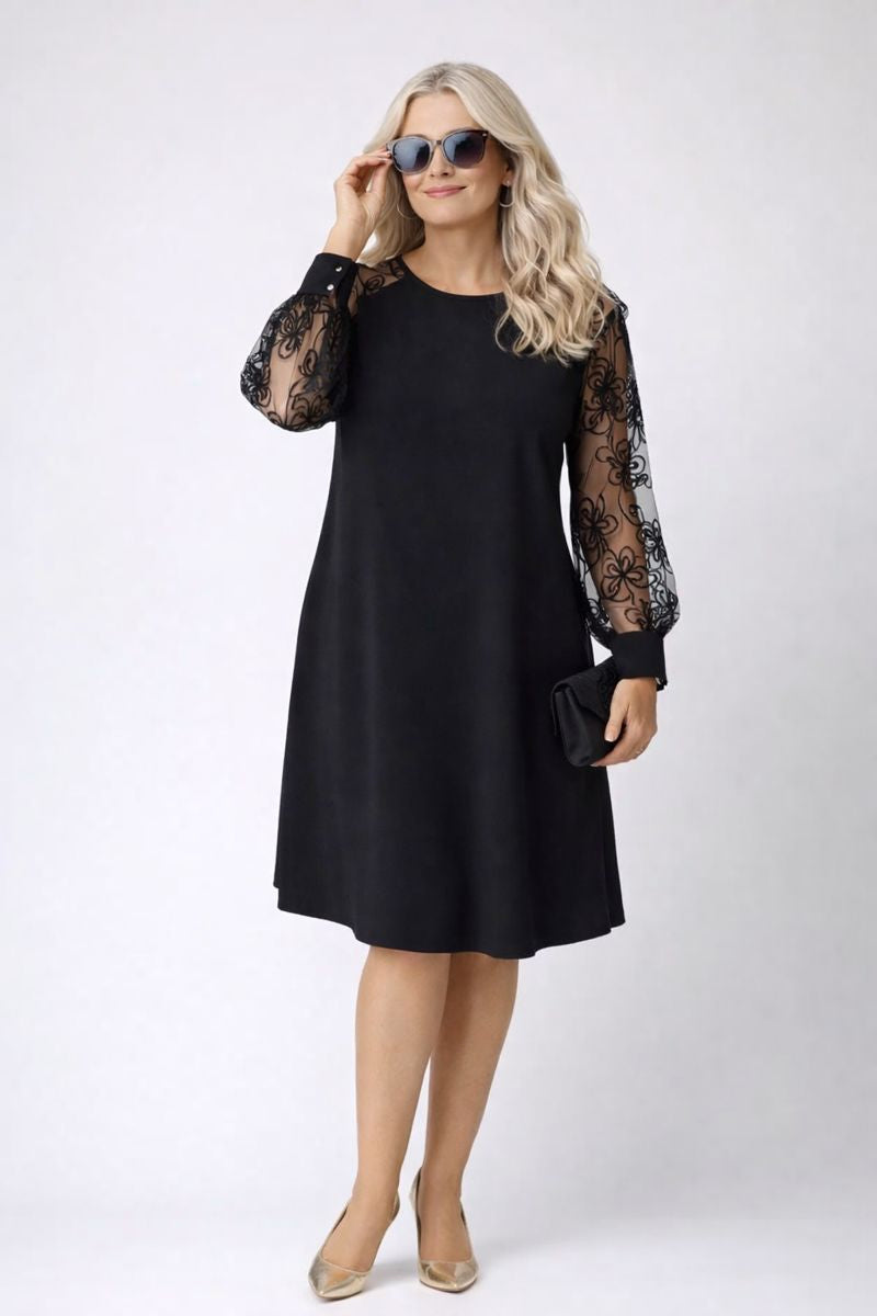 Imogen | Classic Dress with Lace Sleeves