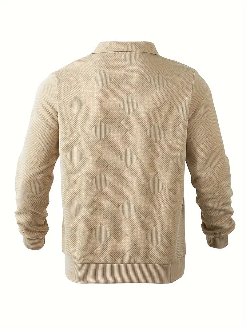 Didier – Vintage Zip-Up Sweater with Geometric Design