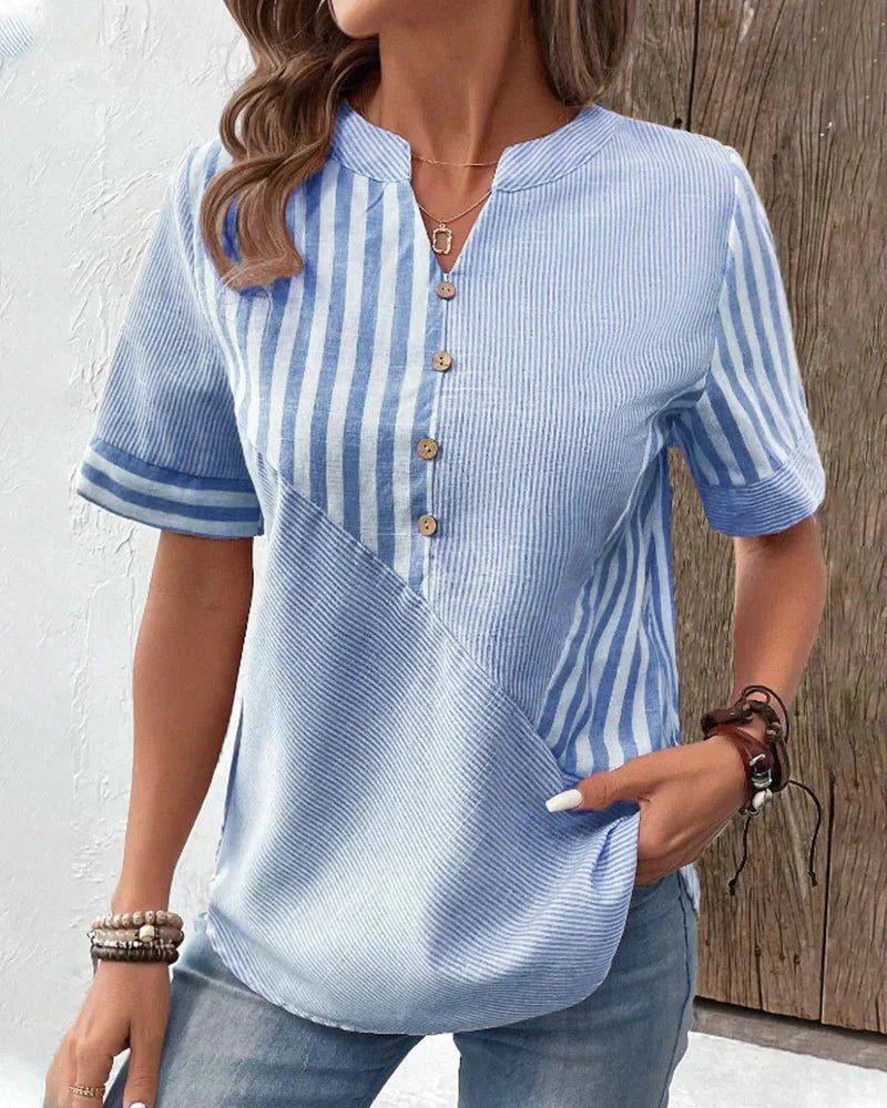 Caitlin | Soft Striped Blouse