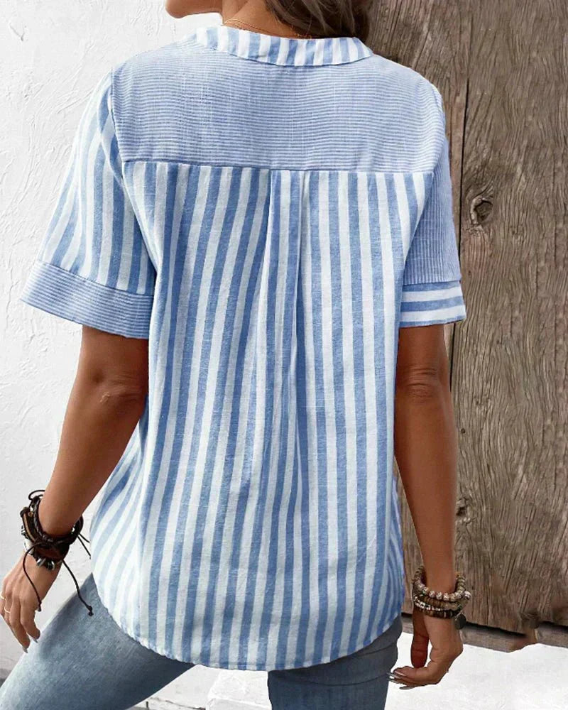 Caitlin | Soft Striped Blouse