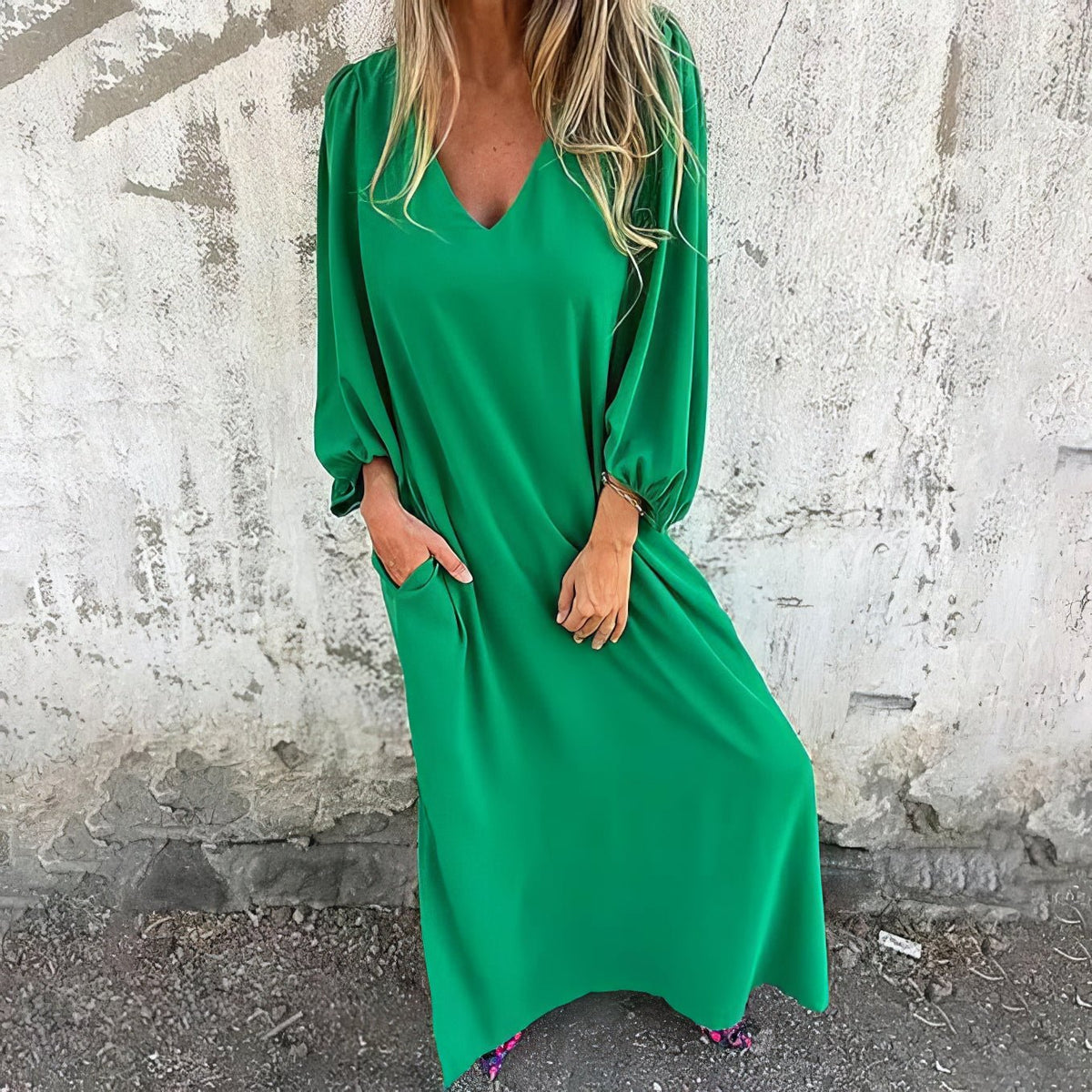 Sirelia - Soft-Touch Draped Boho Dress