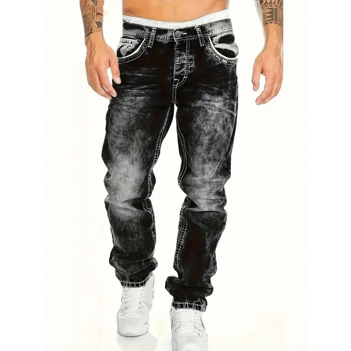 Dario - Vintage Wash Straight Leg Jeans