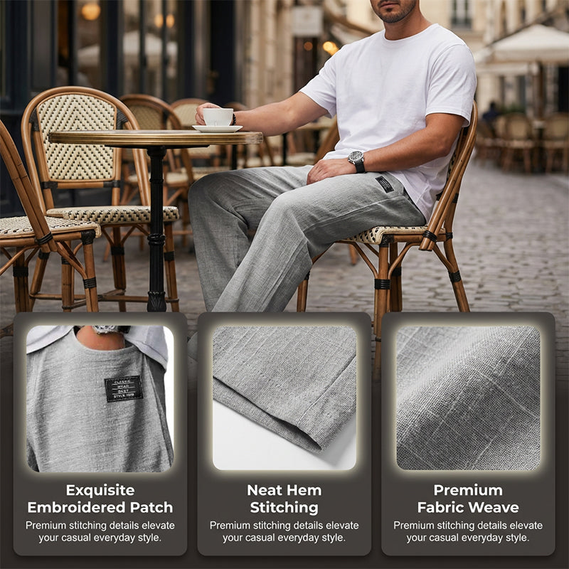 Callen - Lightweight Textured Straight-Cut Trousers