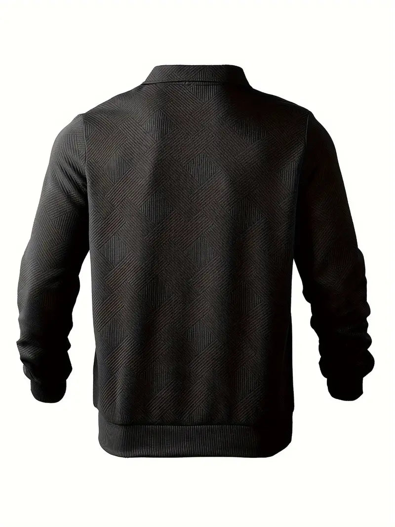 Didier – Vintage Zip-Up Sweater with Geometric Design